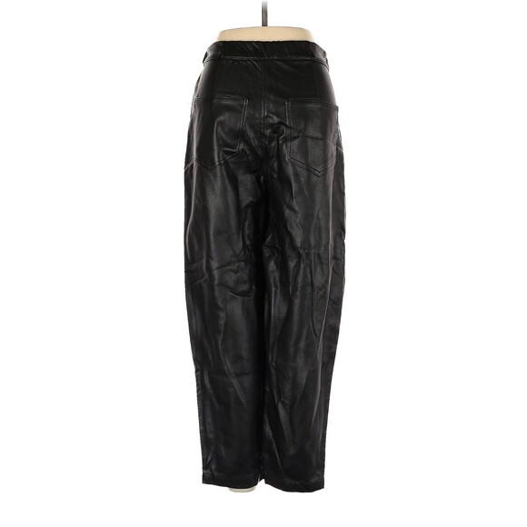 ZARA Black Faux Leather Slouchy Pants With Waist Buckles - US 4 - Picture 4 of 4